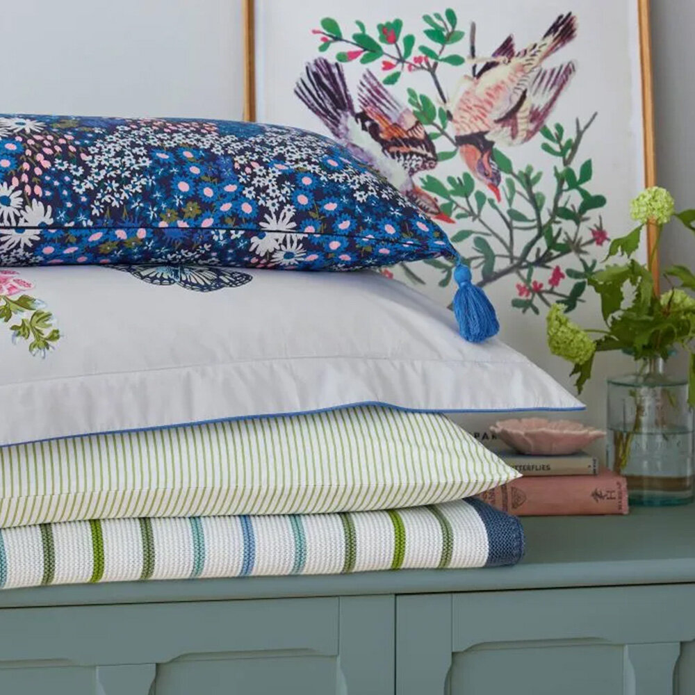 Springtime Floral Standard Pillowcase Pair - Grey - by Joules