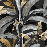 Banana Palm Wallpaper - Charcoal - by Galerie. Click for more details and a description.