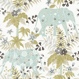 Floral Elephant Wallpaper - White - by Galerie. Click for more details and a description.