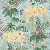 Floral Elephant Wallpaper - Blue - by Galerie. Click for more details and a description.