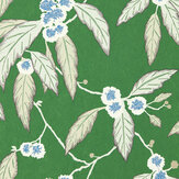 Coppice  Wallpaper - Emerald/Calico/Azure - by Harlequin. Click for more details and a description.