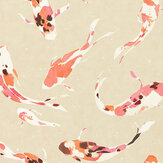Koi  Wallpaper - Soft Gilver/Harissa/Pomegranate - by Harlequin. Click for more details and a description.
