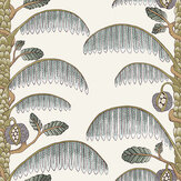 Palm Stripe Wallpaper - Clarke White - by Josephine Munsey. Click for more details and a description.