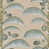 Palm Stripe Wallpaper - Edge Sand - by Josephine Munsey. Click for more details and a description.