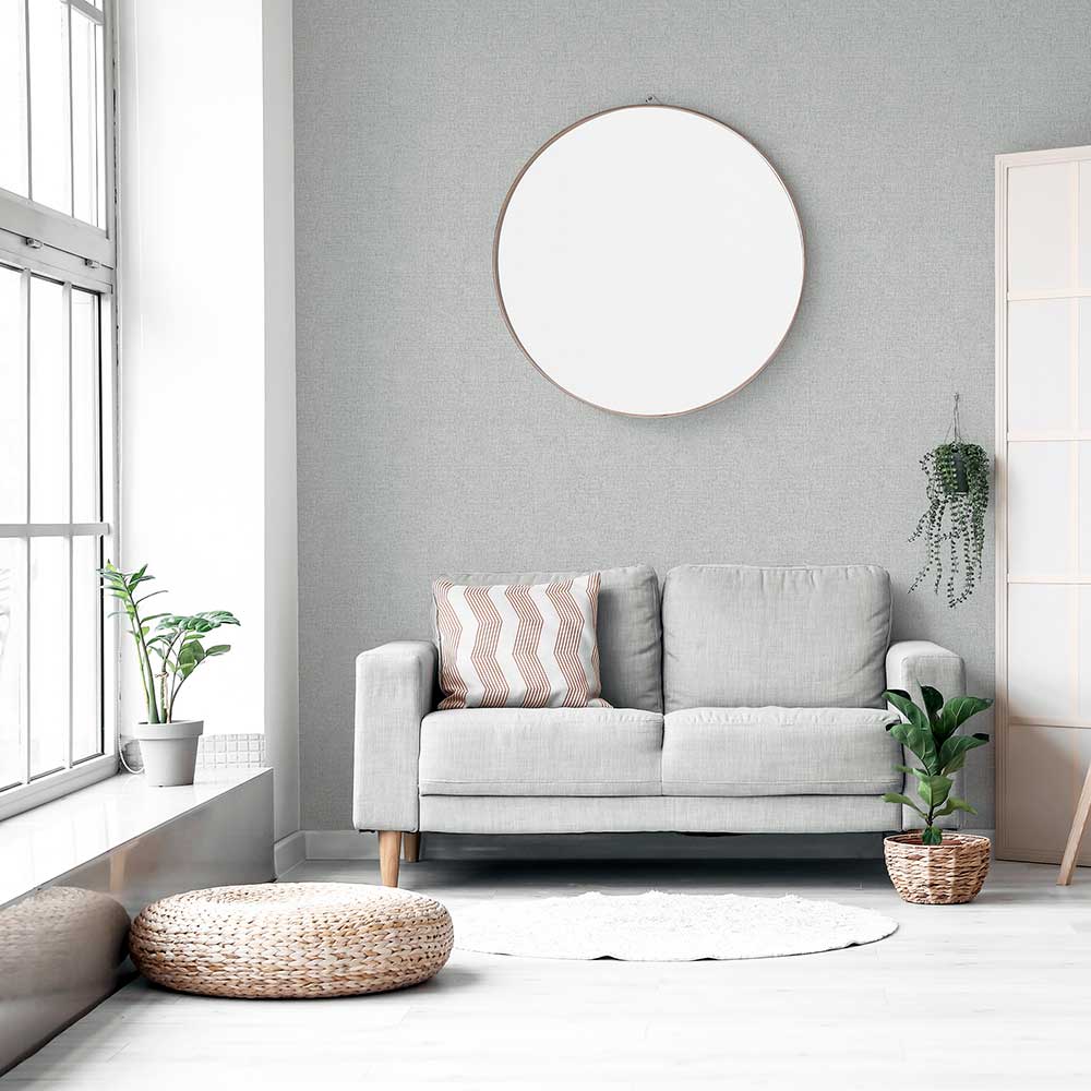 Luxury Leaf Plain Wallpaper - Grey - by Arthouse
