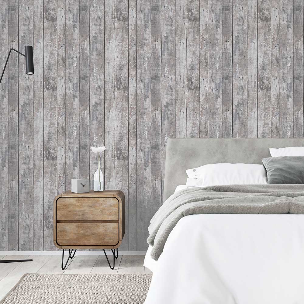 Odell Wood Wallpaper - Natural - by Arthouse