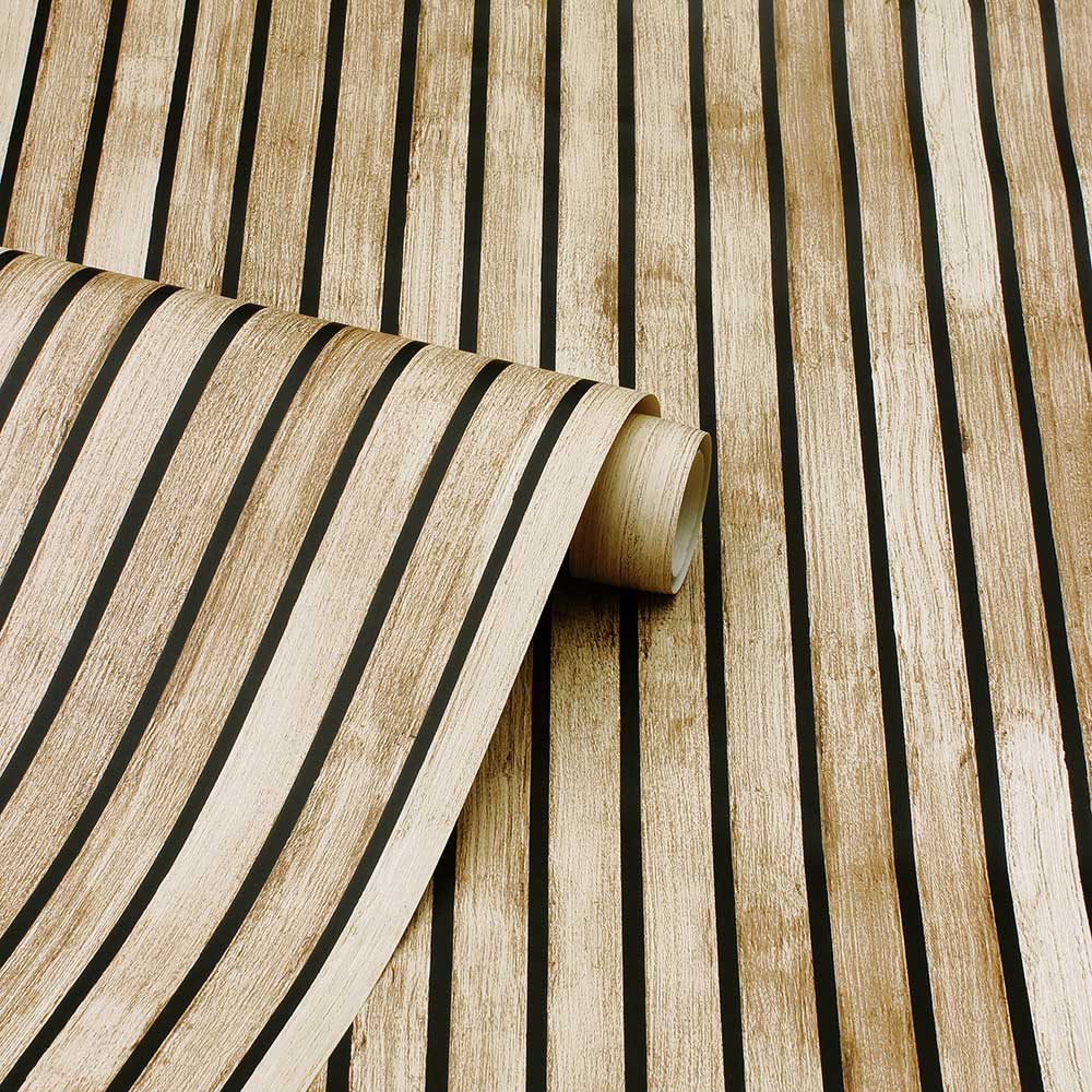 Wood Slats Wallpaper - Natural - by Arthouse