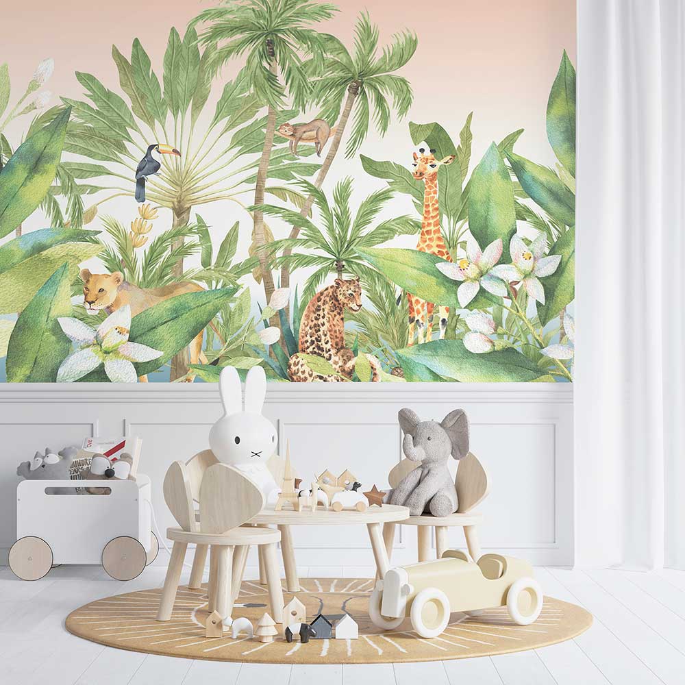 Jungle Time Mural - Multi coloured - by Arthouse