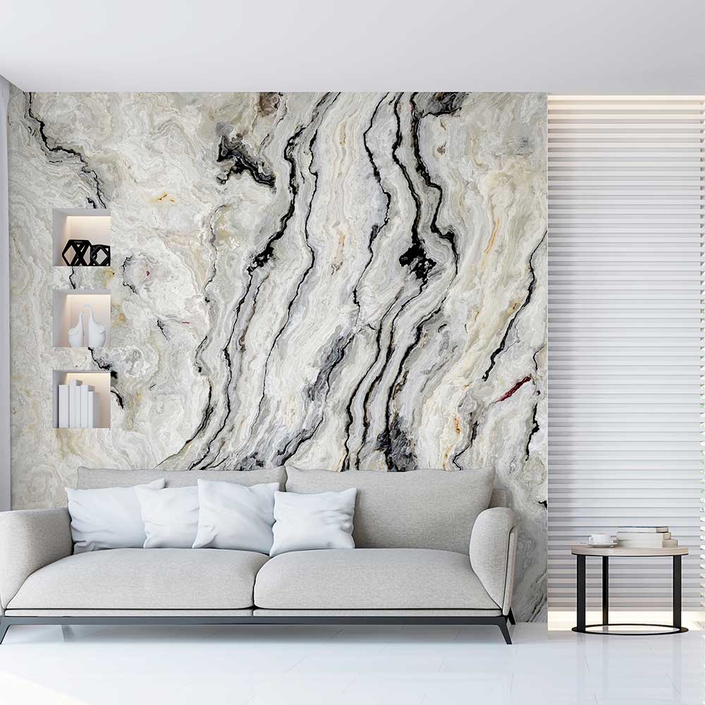 Mineral Marble Mural - Grey - by Arthouse
