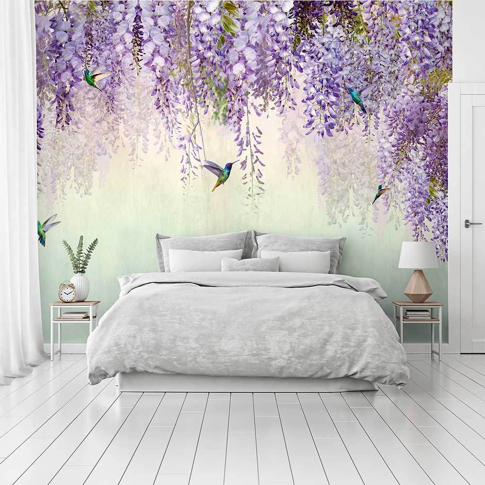 Enchanted Blossom Mural - Purple - by Arthouse