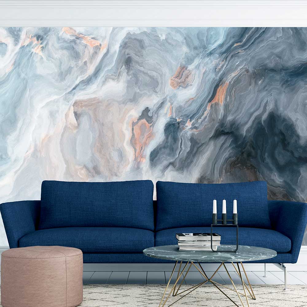 Elements Mural - Grey / Gold - by Arthouse