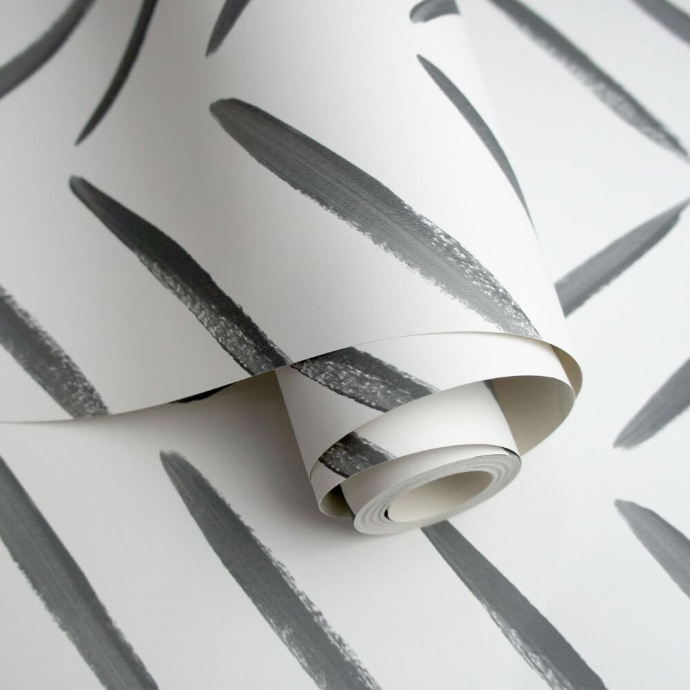 Chevron Wallpaper - Black and White - by Albany
