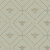 Honeycomb Bee Wallpaper - Green Shiny - by Albany. Click for more details and a description.