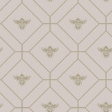 Honeycomb Bee Wallpaper - Pink Shiny - by Albany. Click for more details and a description.