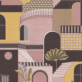 Medina Wallpaper - Pink / Yellow - by Albany. Click for more details and a description.