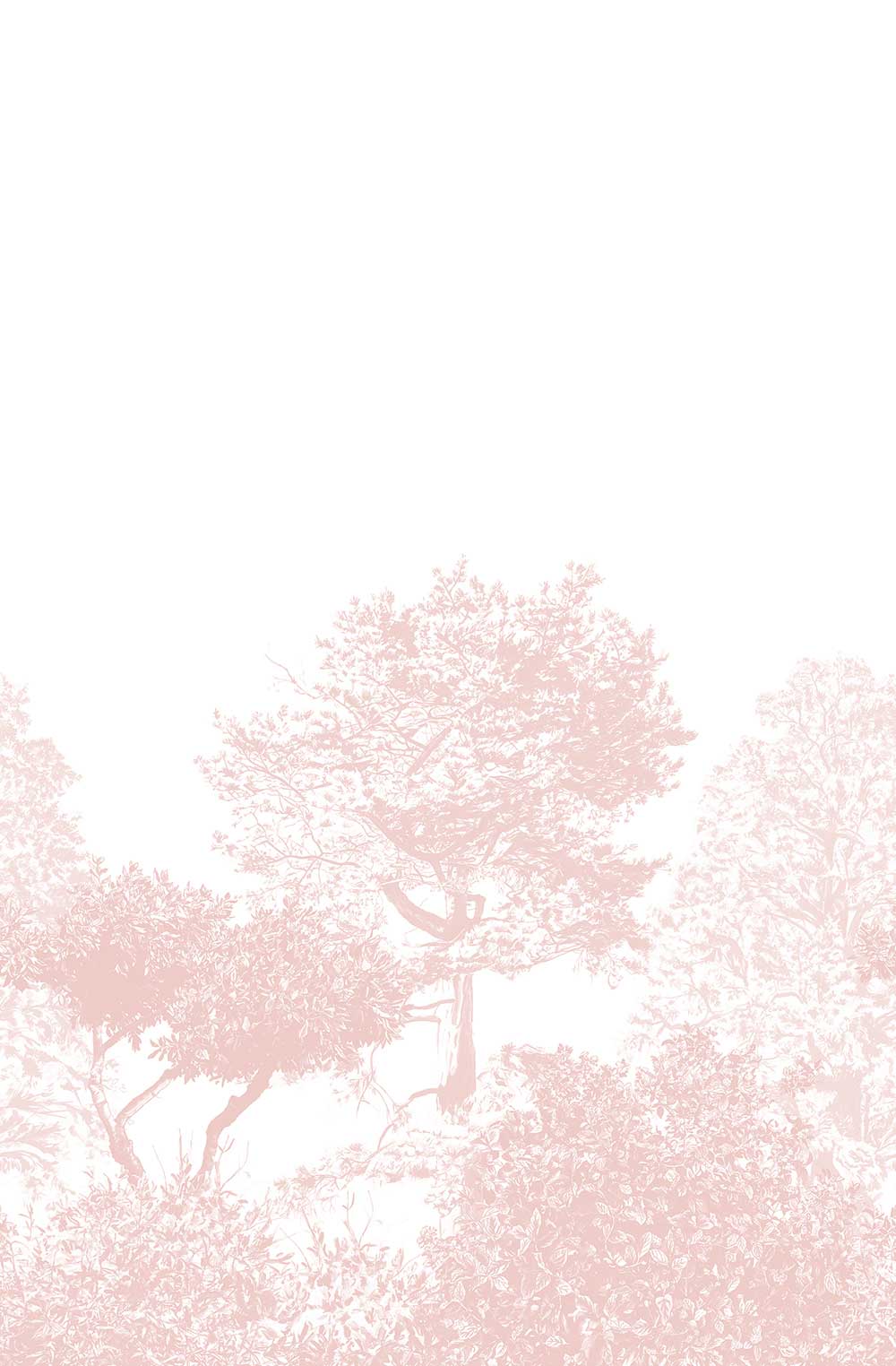 Classic Hua Trees Mural - Pink - by Sian Zeng