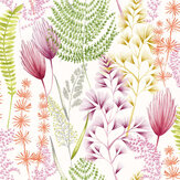 Summer Ferns Wallpaper - Coral Pink - by Ohpopsi. Click for more details and a description.