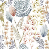 Summer Ferns Wallpaper - Denim - by Ohpopsi. Click for more details and a description.