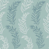 Mimosa Trail Wallpaper - Teal - by Ohpopsi. Click for more details and a description.
