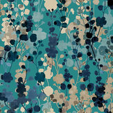 Blossom Wallpaper - Teal Natural - by Ohpopsi. Click for more details and a description.