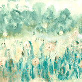 Meadow Mural - Jade & Linen - by Ohpopsi