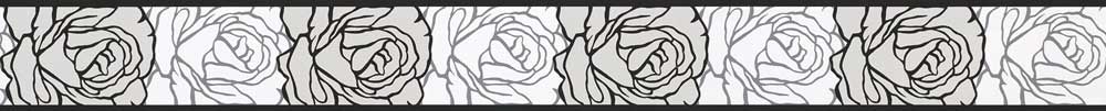 Rose Outline Border - Monochrome - by Albany