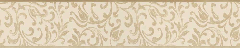 Swirling Leaf Border - Gold - by Albany