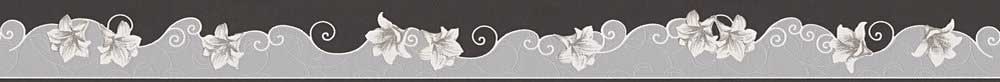 Floral Wave Border - Black - by Albany