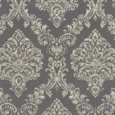 Imperial Damask Wallpaper - Dark Grey - by Albany. Click for more details and a description.