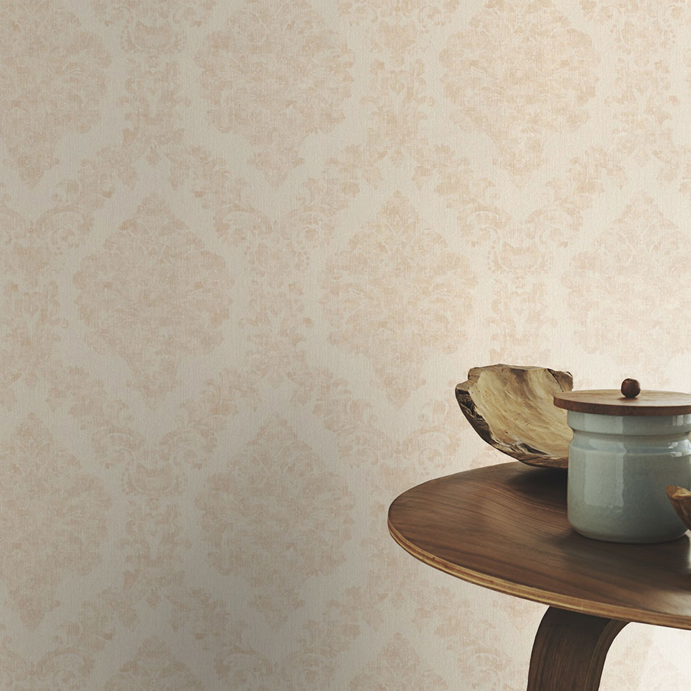 Imperial Damask Wallpaper - Cream - by Albany