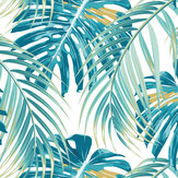 Tropical Leaves Large Mural - Teal - by Origin Murals. Click for more details and a description.
