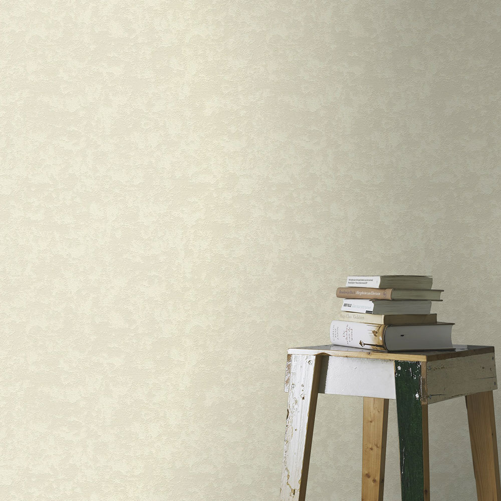 Textured Plaster  Wallpaper - Ivory - by Albany