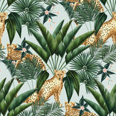 Jungle Cheetah Wallpaper - Duck Egg - by Ohpopsi. Click for more details and a description.
