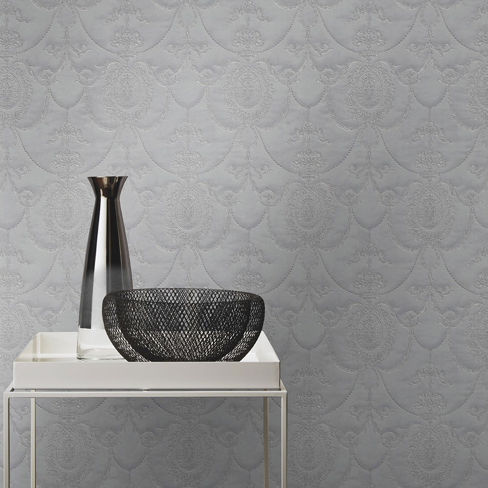 Damask Magnifique Wallpaper - Grey - by Albany