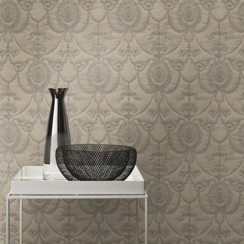 Damask Magnifique Wallpaper - Taupe - by Albany