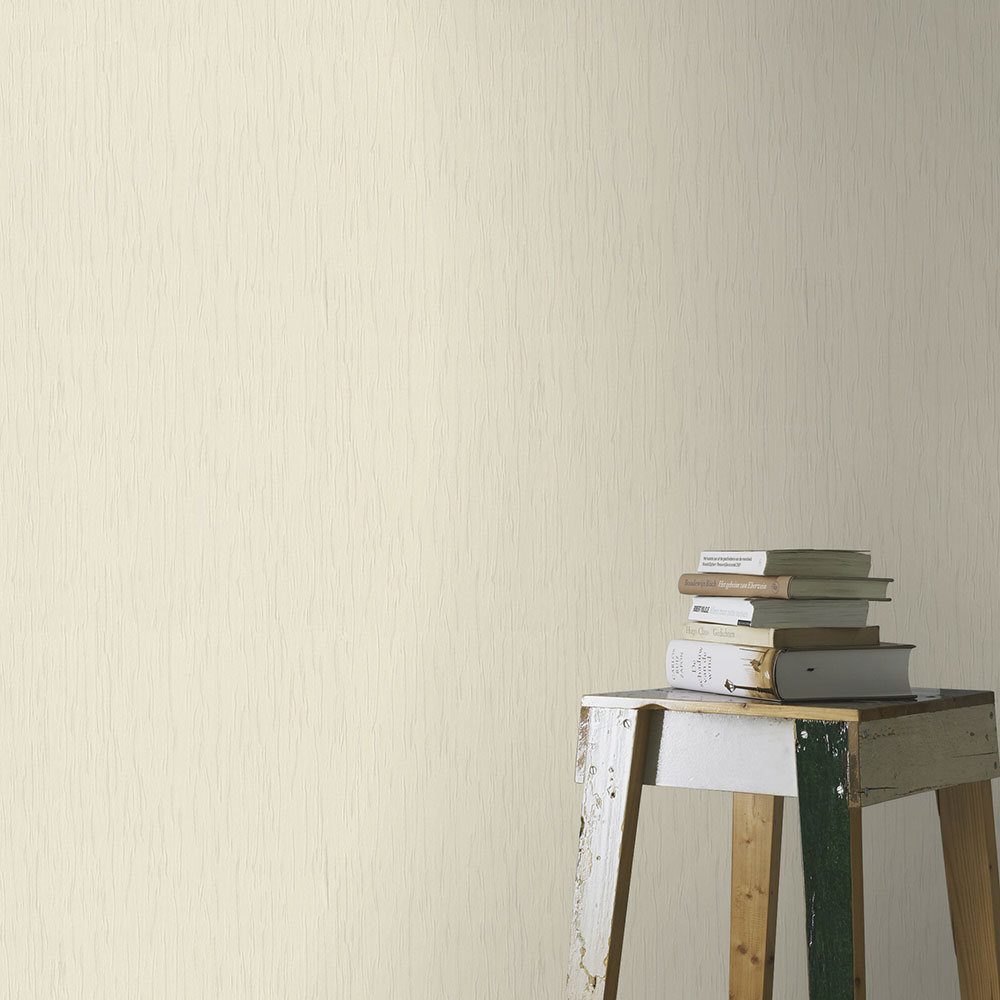 Imperial textured plain Wallpaper - Cream - by Albany