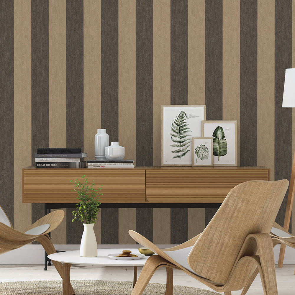 Imperial stripes Wallpaper - Caramel - by Albany