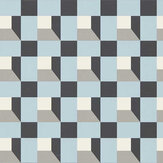 Blocks Wallpaper - Cornflower / Black Earth / Sketched - by Harlequin. Click for more details and a description.