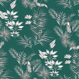Toucan Toile Wallpaper - Rainforest Green - by Ohpopsi. Click for more details and a description.