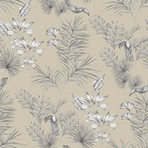 Toucan Toile Wallpaper - Linen - by Ohpopsi. Click for more details and a description.