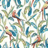 Tropical Parrot Wallpaper - Wilderness White - by Ohpopsi. Click for more details and a description.