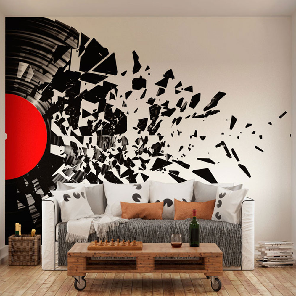 Smashed Vinyl Mural - Monochrome - by Origin Murals