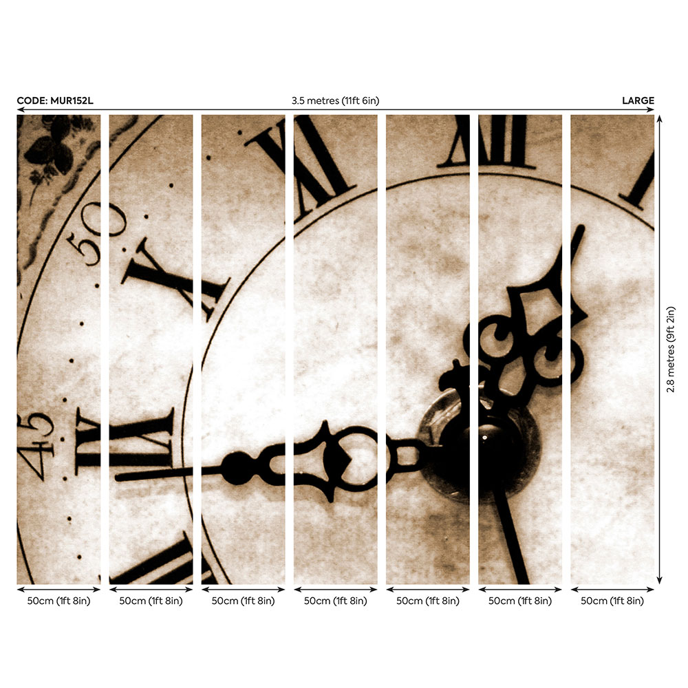 Timepiece Mural - Sepia - by Origin Murals