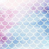 Watercolour Mermaid Scales Large Mural - Pastel - by Origin Murals. Click for more details and a description.
