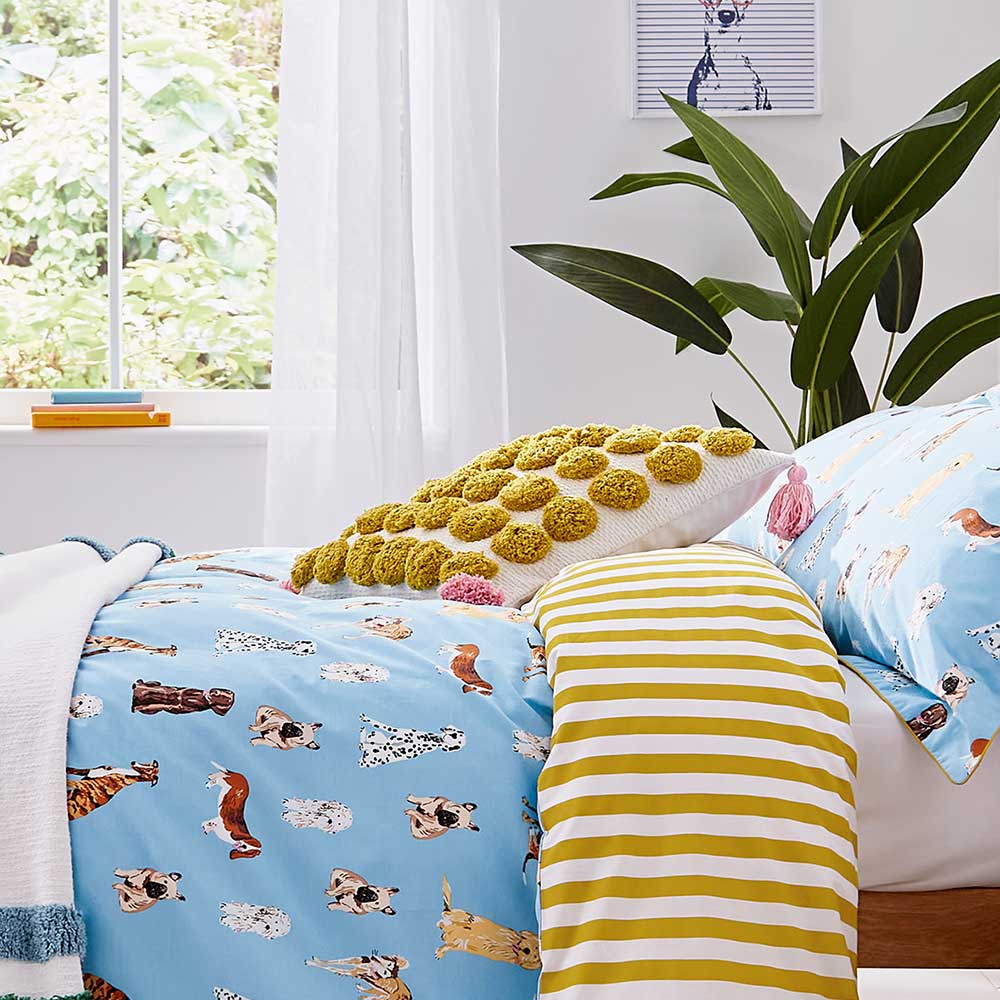 Paintery Dogs Set Duvet Cover - Multi - by Joules