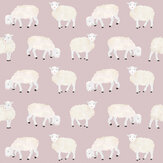 Sweet Sheep Wallpaper - Rose - by Hohenberger. Click for more details and a description.
