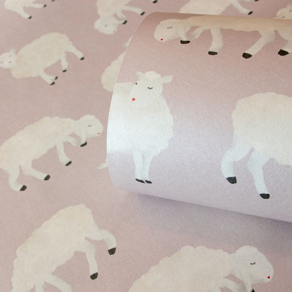 Sweet Sheep Wallpaper - Rose - by Hohenberger