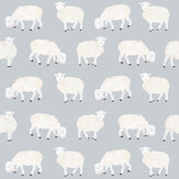 Sweet Sheep Wallpaper - Light Blue - by Hohenberger. Click for more details and a description.