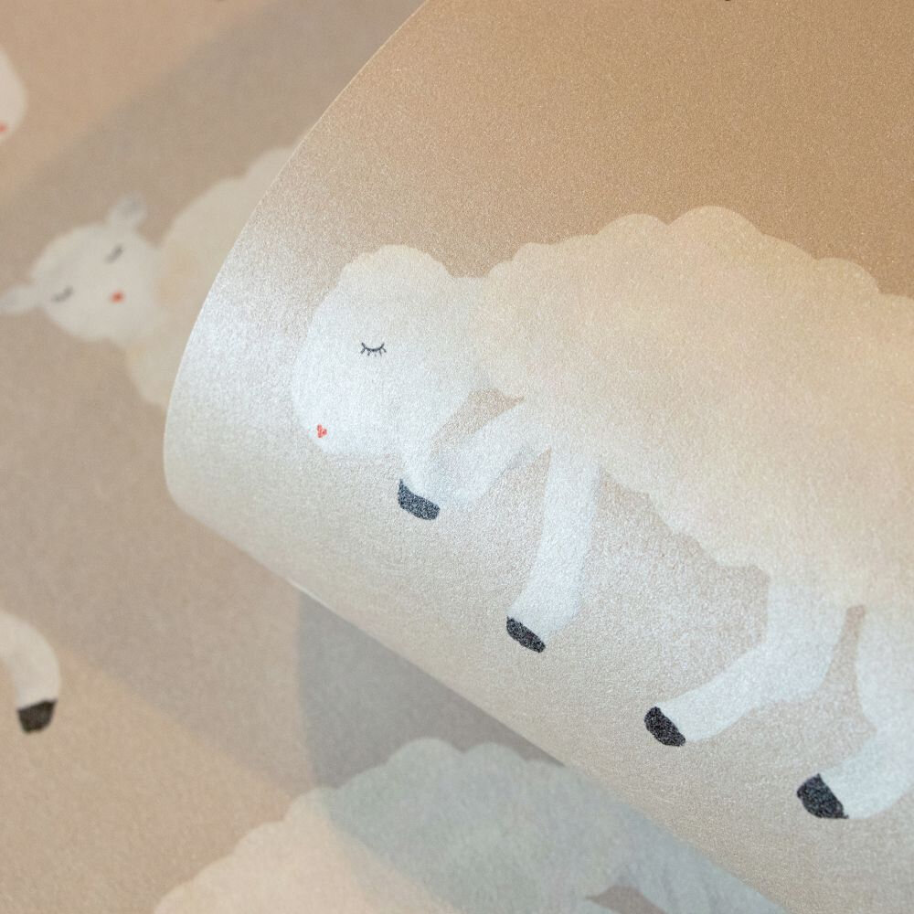 Sweet Sheep Wallpaper - Beige - by Hohenberger