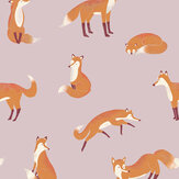 Friendly Foxes Wallpaper - Rose - by Hohenberger. Click for more details and a description.